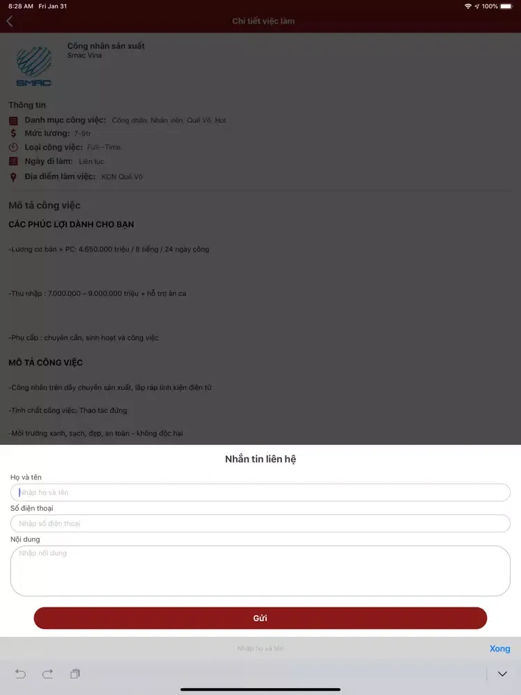 Việc làm Bắc Ninh iPad Screenshots