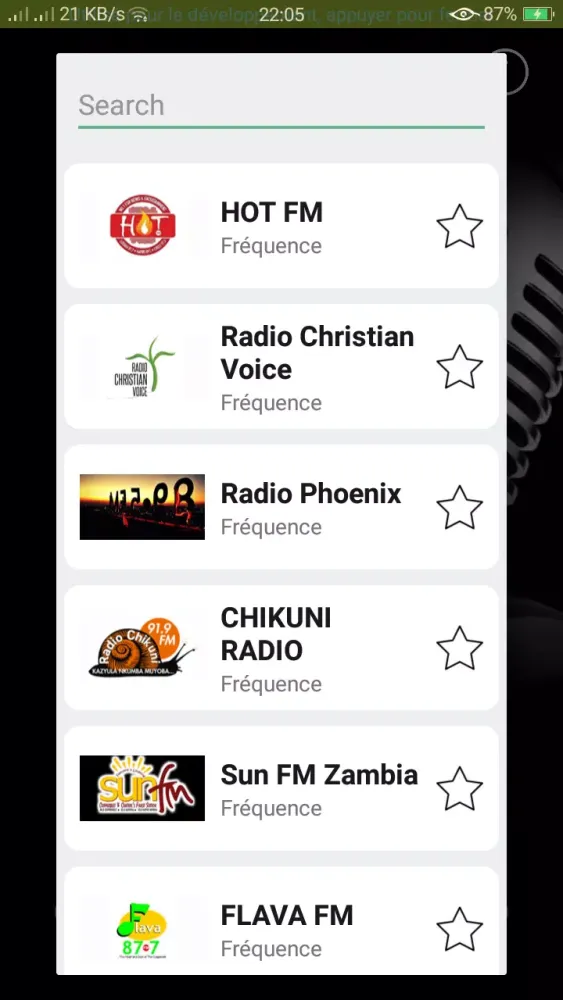 Ảnh chụp màn hình của Radio Zambia