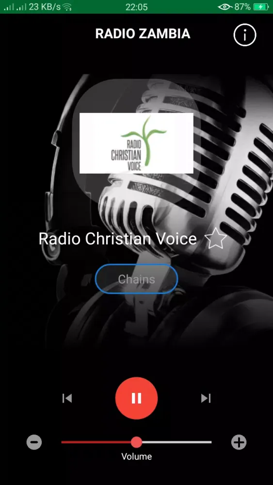 Ảnh chụp màn hình của Radio Zambia