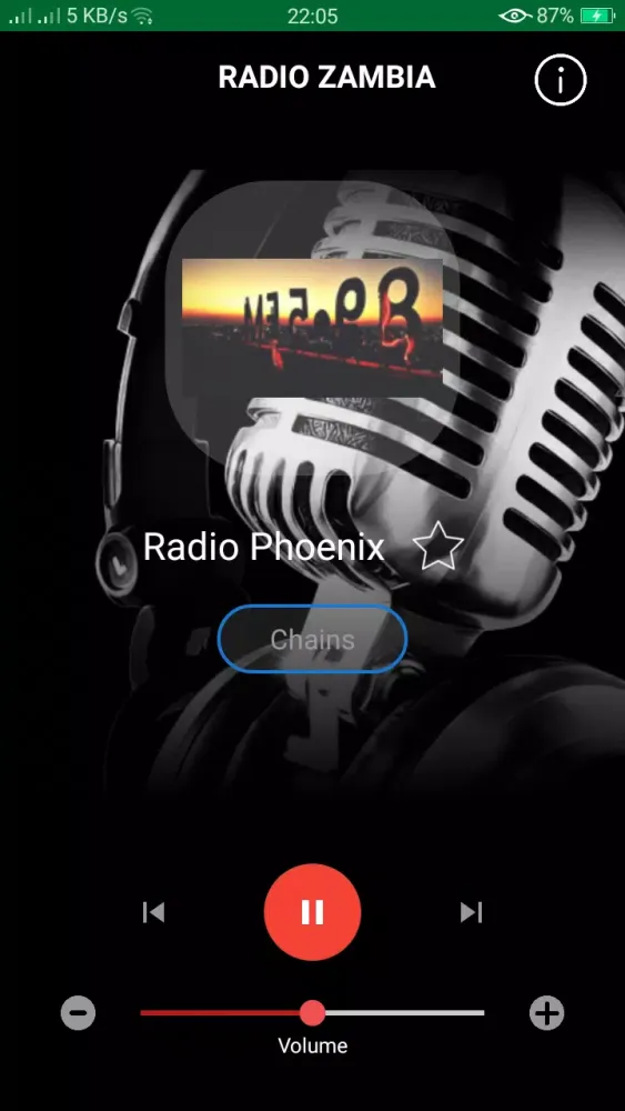 Ảnh chụp màn hình của Radio Zambia
