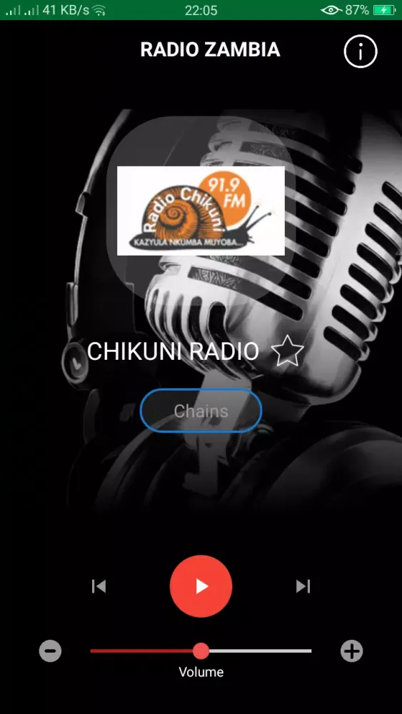 Ảnh chụp màn hình của Radio Zambia
