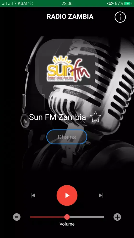 Ảnh chụp màn hình của Radio Zambia