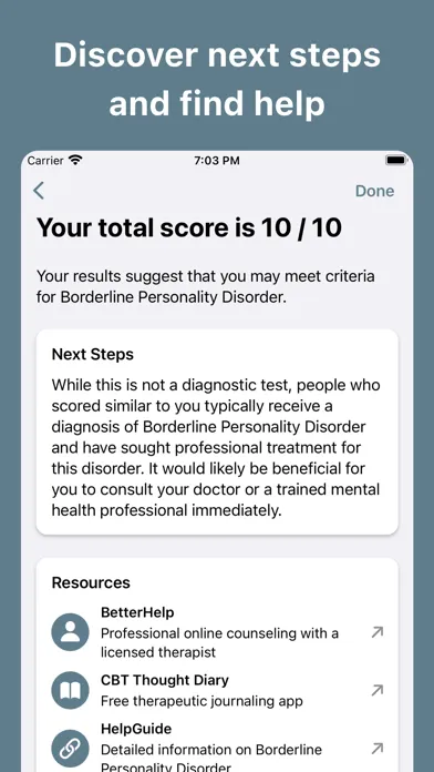 Borderline Personality D. Test应用截图