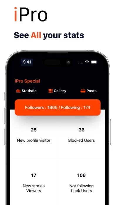 Tangkapan layar iPro Followers, Feed, Posts