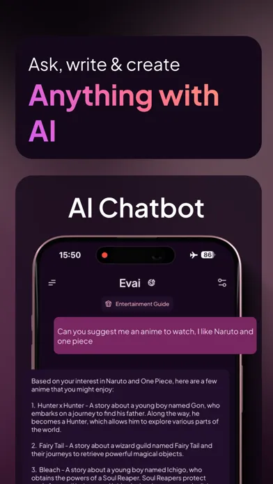 Evai: AI Private Smart Chatbot سکرین شاٹس