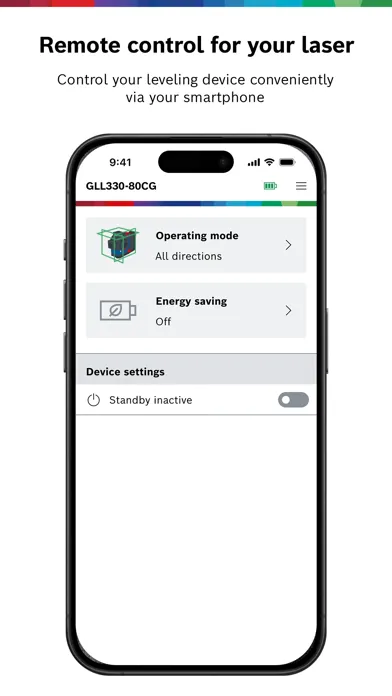 Screenshot di Bosch Leveling Remote App
