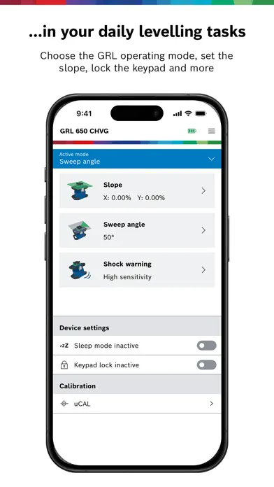 Screenshot di Bosch Leveling Remote App
