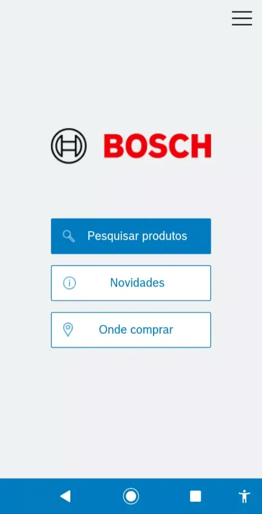 Capturas de tela do Catálogo de Autopeças Bosch