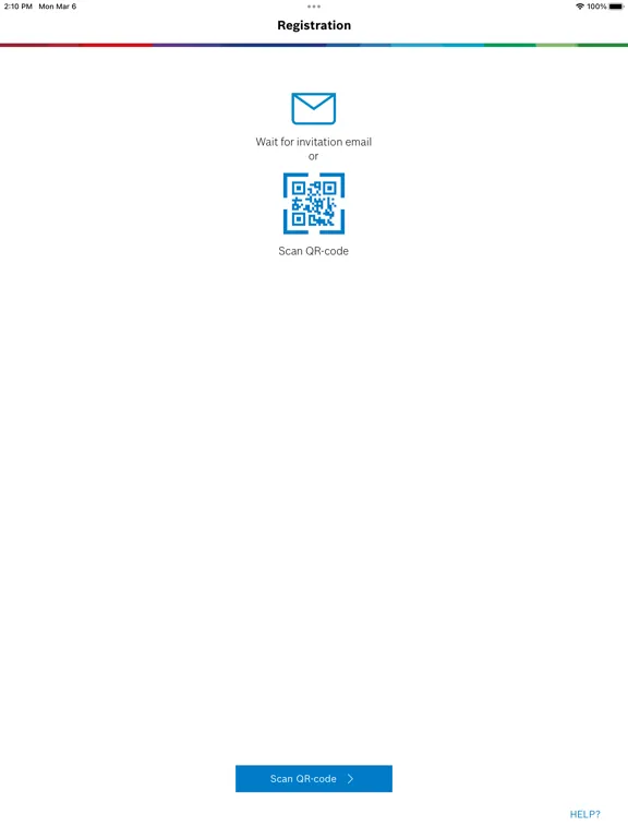 Ảnh chụp màn hình của Bosch Mobile Access iPad 