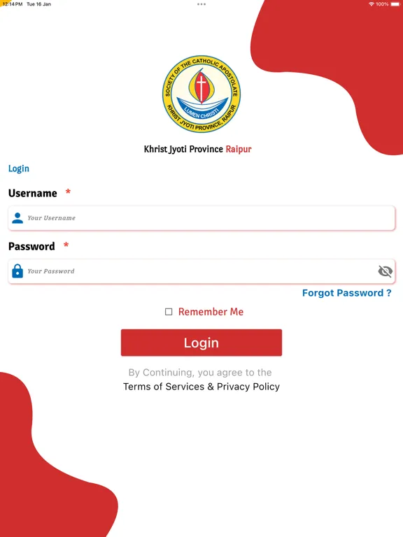 KHRIST JYOTHI PROVINCE -RAIPUR iPad  स्क्रीनशॉट