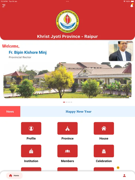 KHRIST JYOTHI PROVINCE -RAIPUR iPad  स्क्रीनशॉट