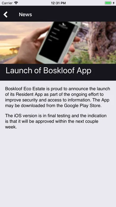 Capturas de pantalla de Boskloof Resident's App