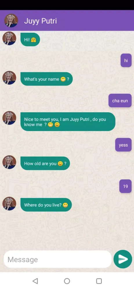 Juy Putri Fake Video Call Chat Screenshots