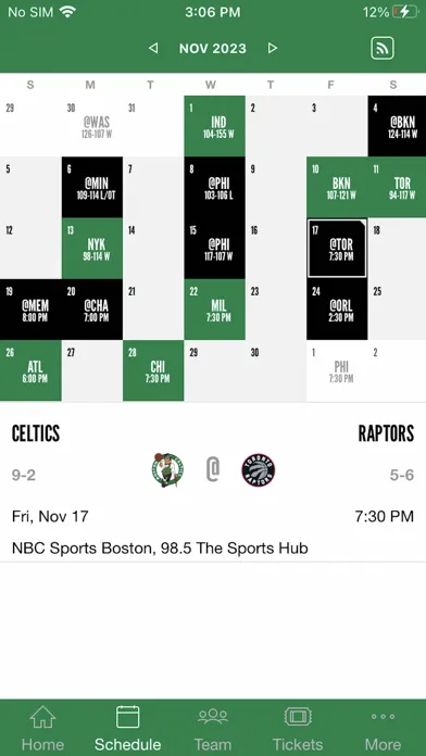 Captures d'écran de Boston Celtics