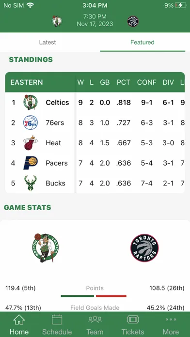 Captures d'écran de Boston Celtics