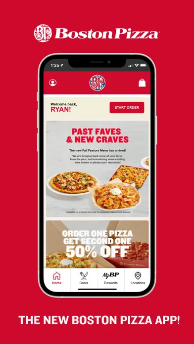 Zrzuty ekranu Boston Pizza
