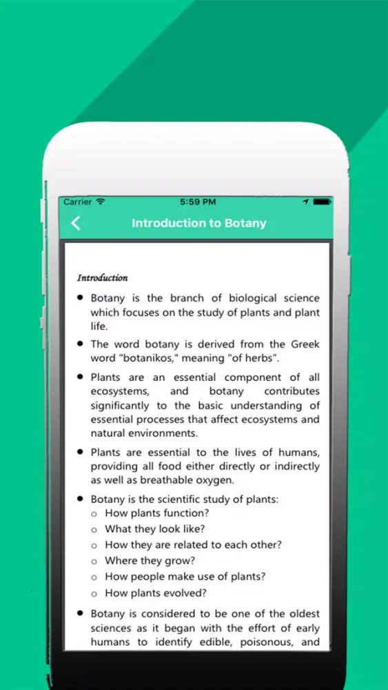 Capturas de tela do Read Botany