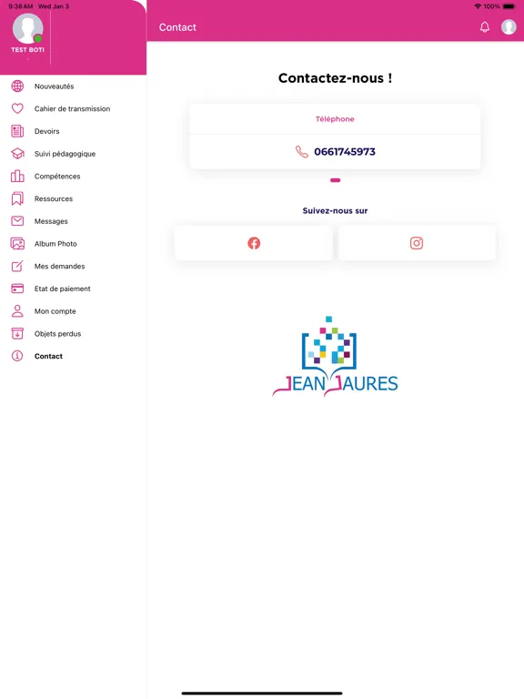 Groupe Scolaire Jean Jaures iPad  スクリーンショット