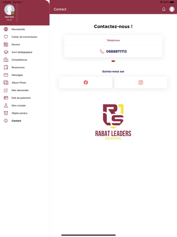 Rabat Leaders School iPad  স্ক্রিনশট