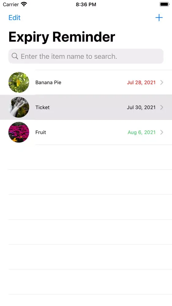 Expiry Reminder Basic স্ক্রিনশট