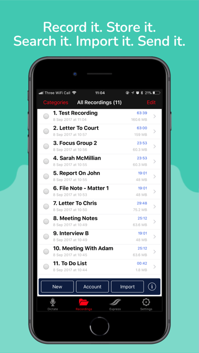 dictate2us Record & Transcribe Screenshots