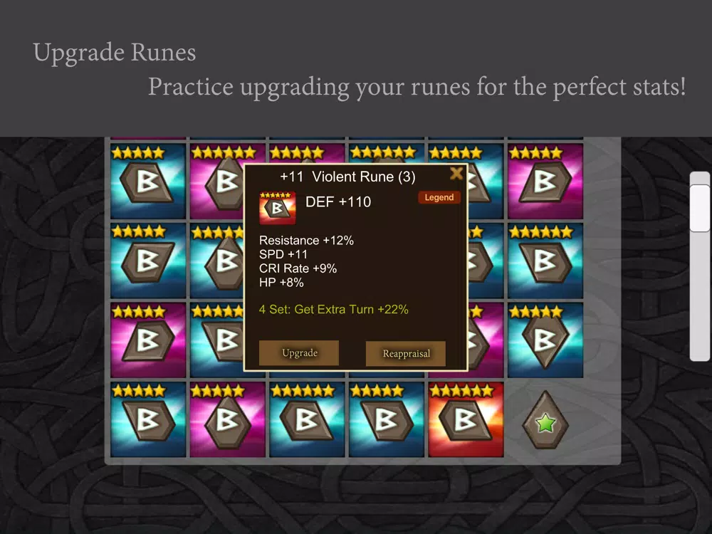 Ảnh chụp màn hình của RuneCraft Simulator for Summoners War iPad 