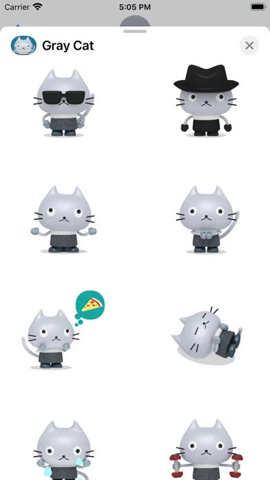 Tangkapan skrin Gray Cat - Animated Stickers