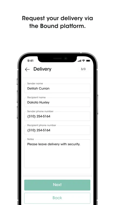 Bound - Delivery Screenshots
