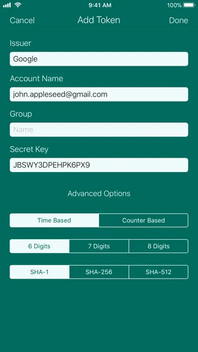Authenticator スクリーンショット