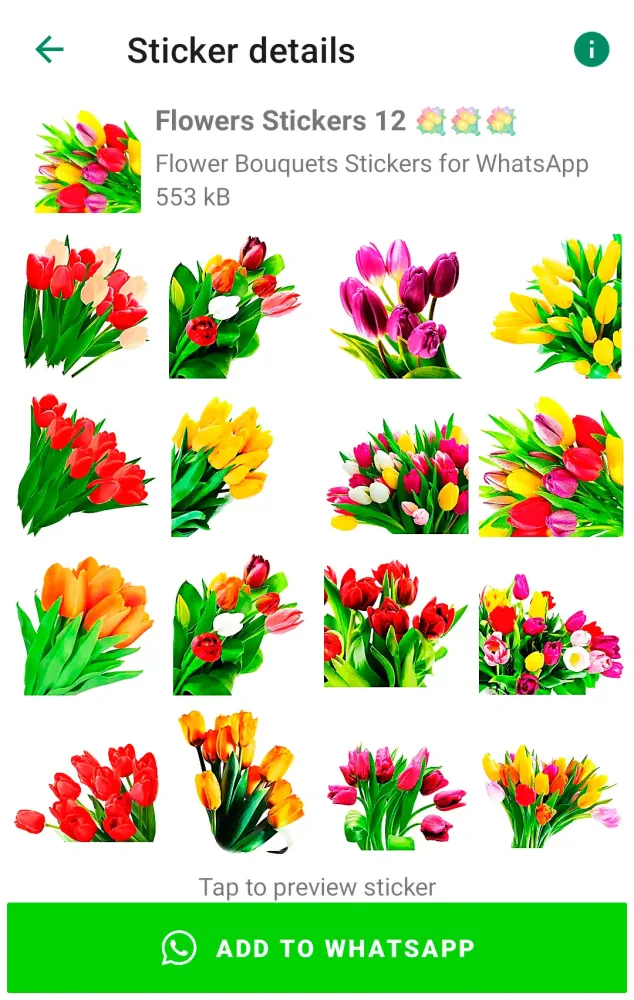 Скриншоты Flowers Stickers