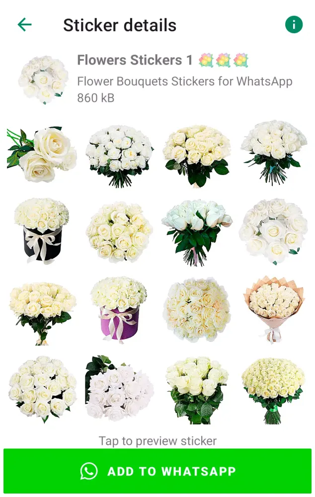 Скриншоты Flowers Stickers