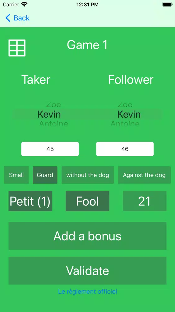 Capturas de pantalla de Tarot scoring