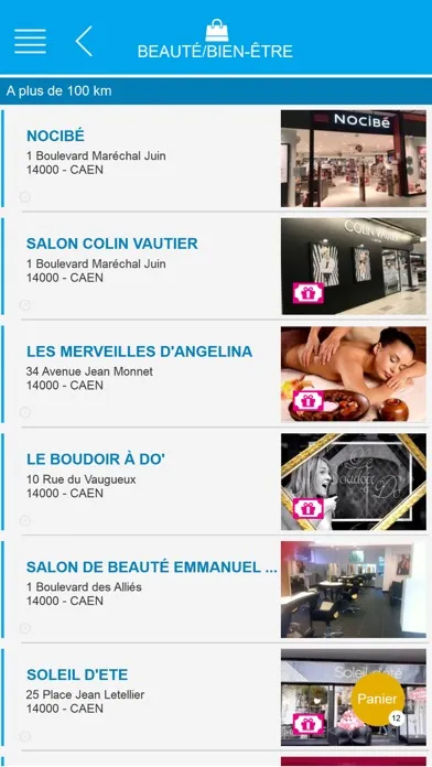 Capturas de tela do Boutic Caen