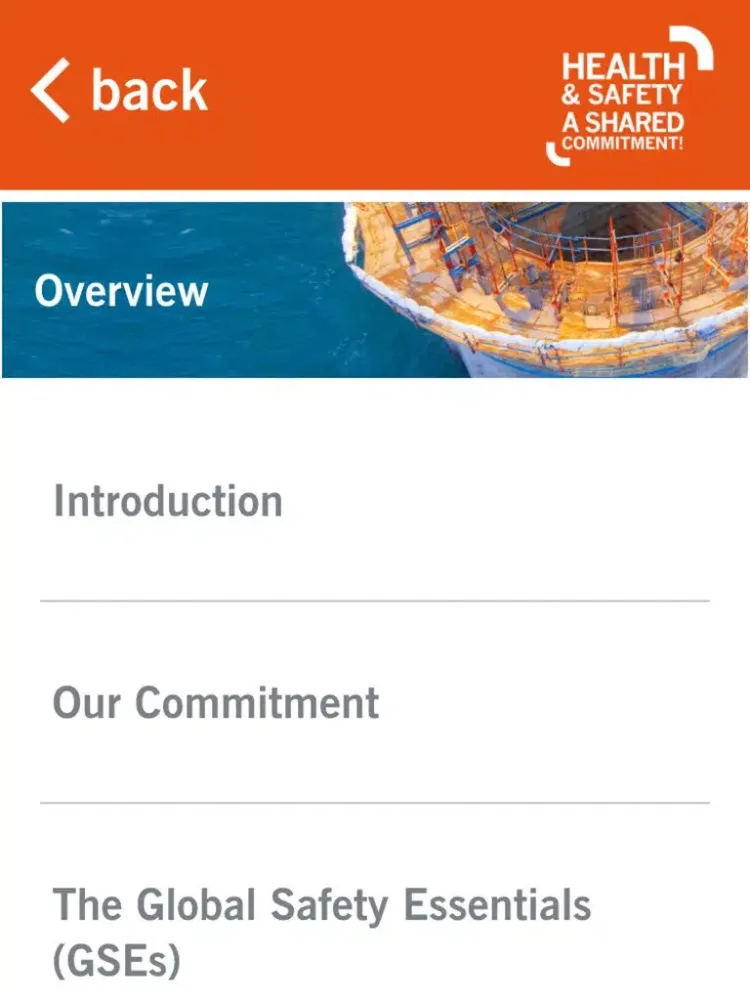 Tangkapan layar Global Safety Essentials iPad 