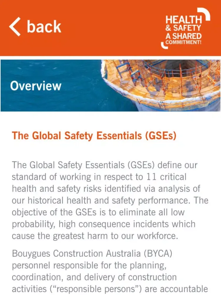 Tangkapan layar Global Safety Essentials iPad 