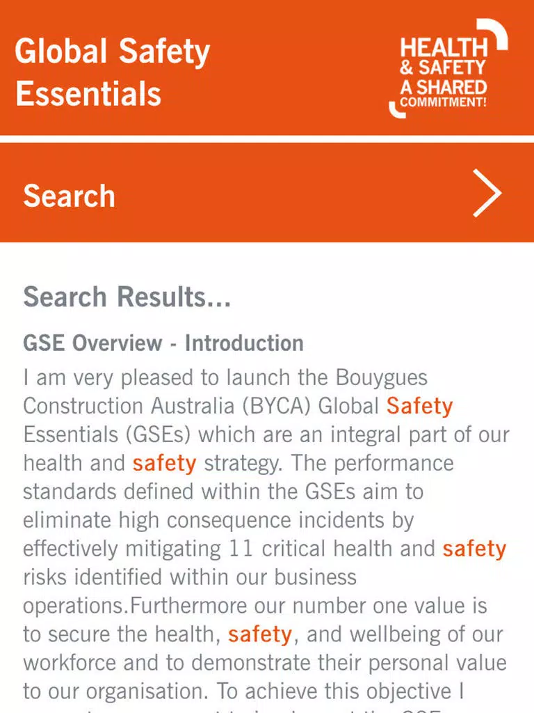 Global Safety Essentials iPad  स्क्रीनशॉट