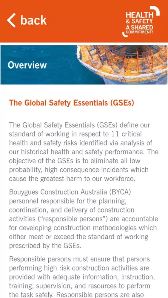 Tangkapan layar Global Safety Essentials