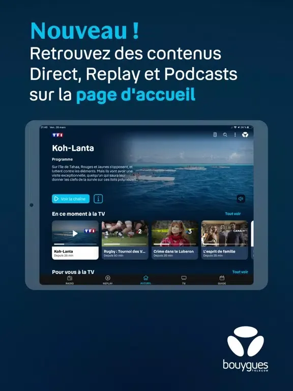 Zrzuty ekranu B.tv par Bouygues Telecom iPad 