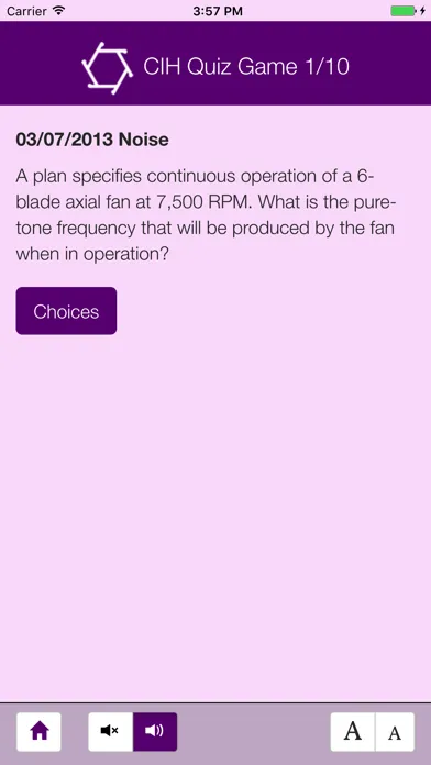 Captures d'écran de CIH Quiz Game App