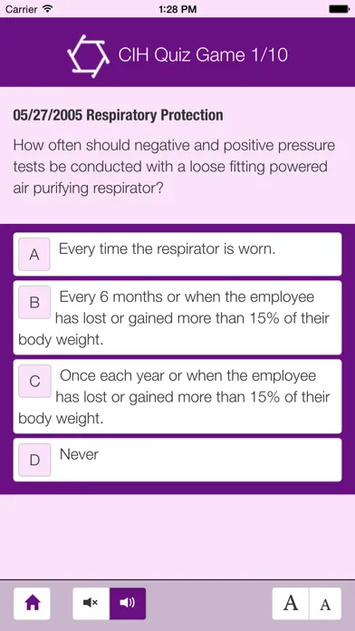 Captures d'écran de CIH Quiz Game App