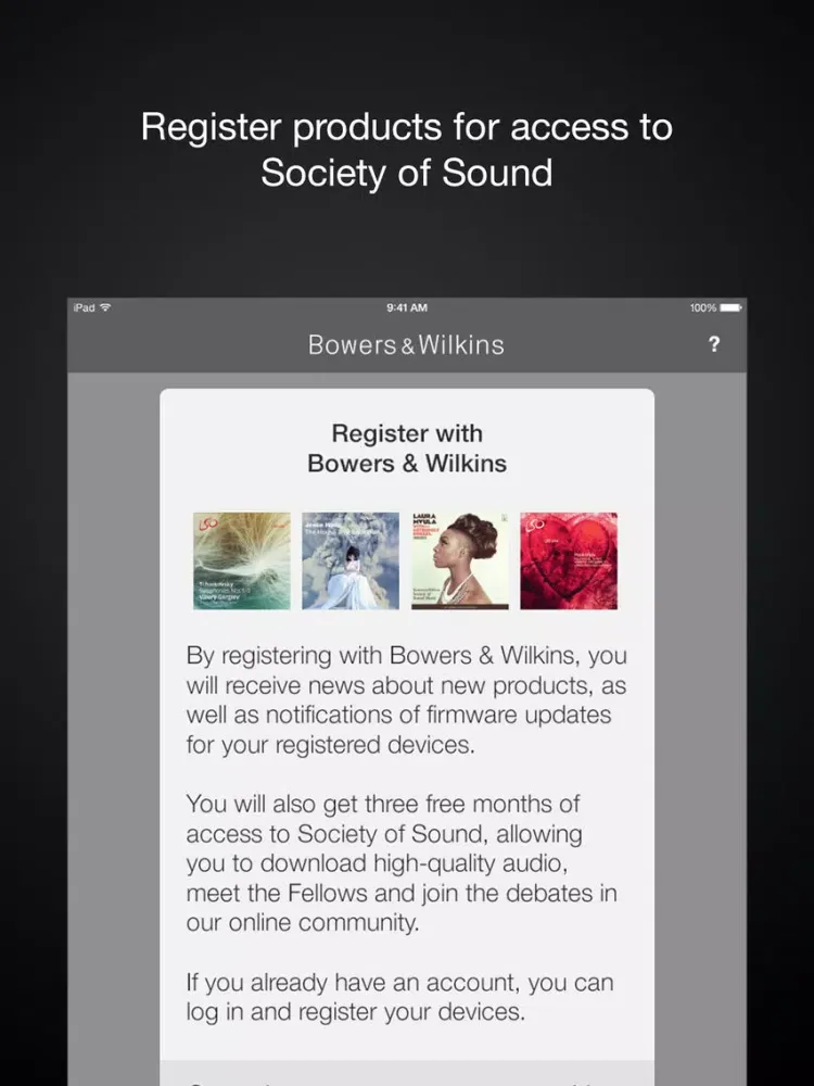 Bowers & Wilkins Control iPad 應用截圖