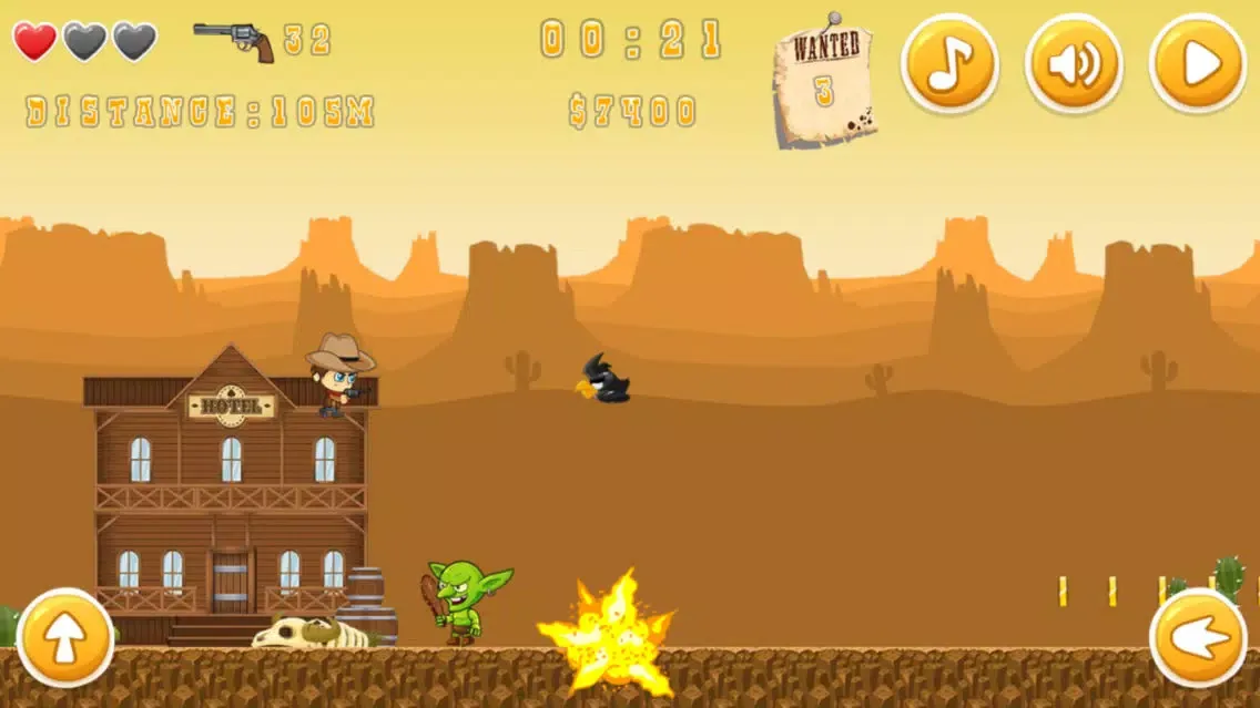 Tangkapan skrin Super Cowboy Guns Run