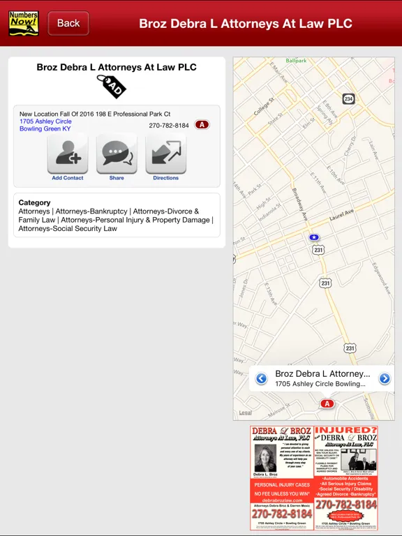 Numbers Now! Yellow Pages iPad  스크린샷