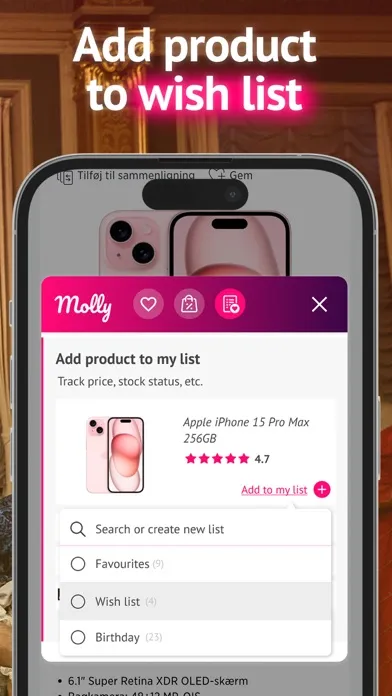 Molly Shopping Assistent应用截图