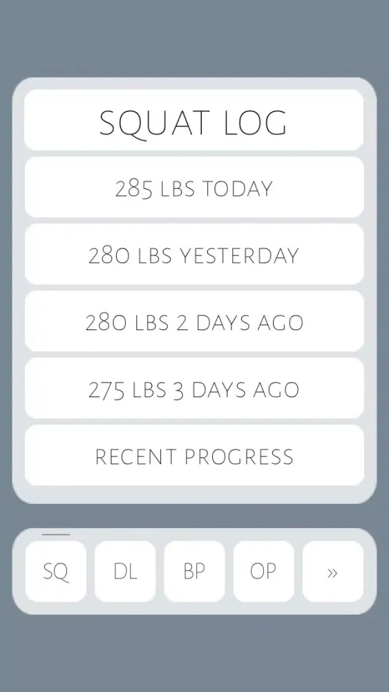 Simple Strength Tracker Screenshots
