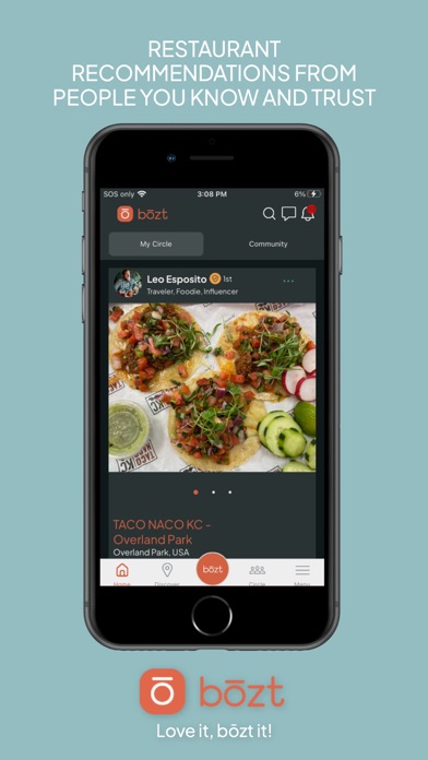 Tangkapan skrin Bōzt: Restaurants & Local Food