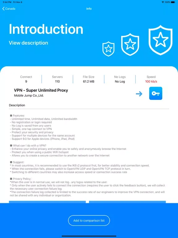 Super VPN Rank List iPad  スクリーンショット