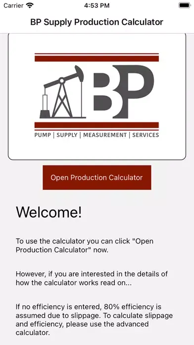 Screenshot di BP Supply Pump Calculator