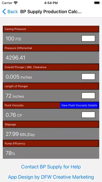 Screenshot di BP Supply Pump Calculator