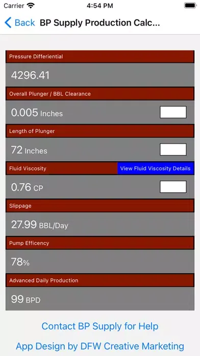 Screenshot di BP Supply Pump Calculator